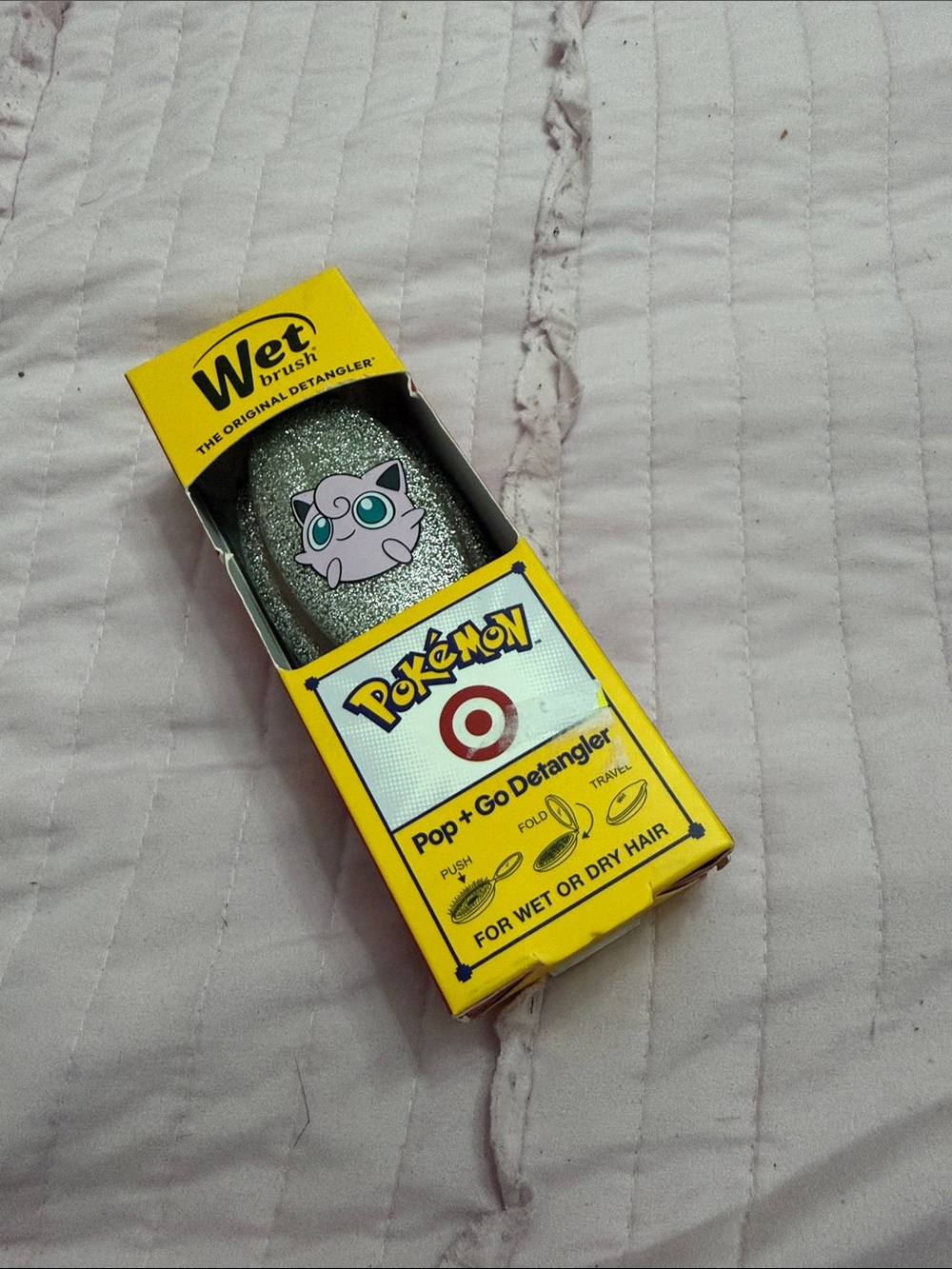 Pokémon Jigglypuff Glitter Pop + Go Detangler (Silver)